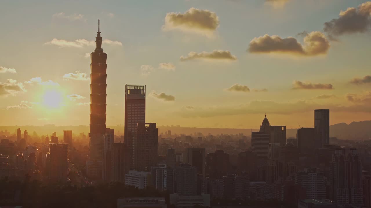 台湾台北市景日落视频素材