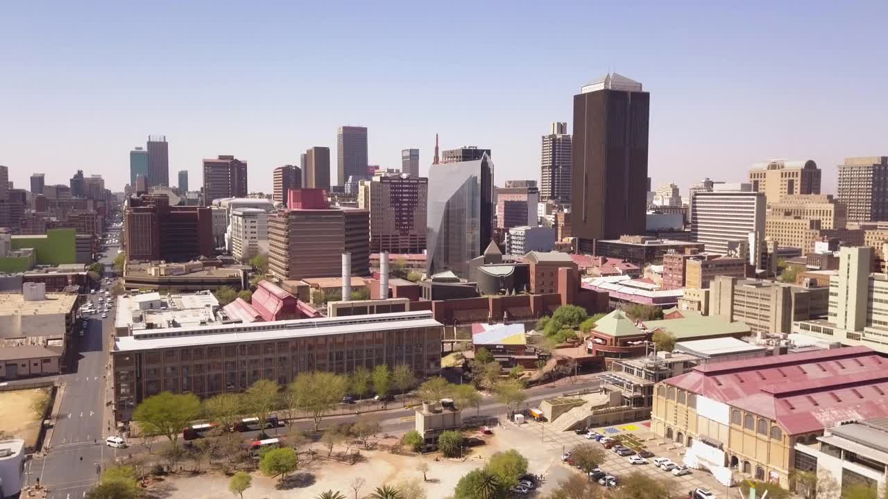 约翰内斯堡CBD鸟瞰图，南非视频素材