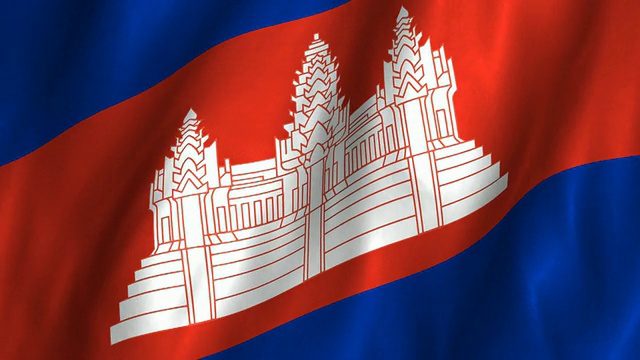 柬埔寨飘扬旗帜，环行视频下载