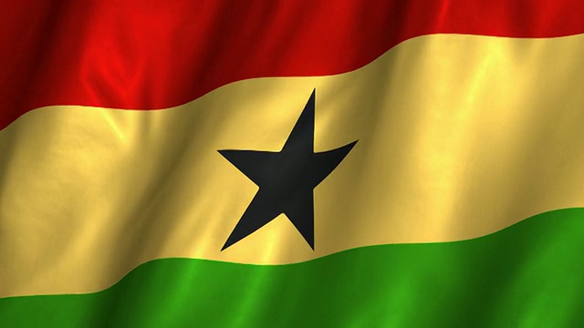 加纳国旗飘扬，盘旋视频下载