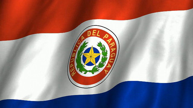 巴拉圭国旗飘扬，环行视频下载