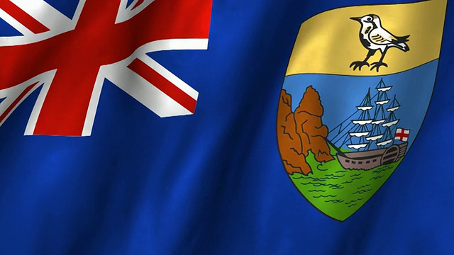 圣赫勒拿岛和附属地区挥舞旗帜，循环视频下载