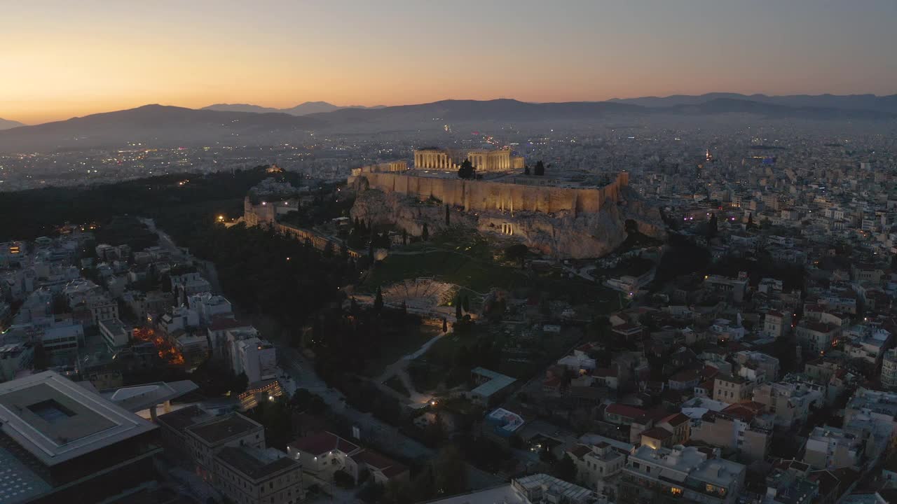 航拍希腊雅典卫城视频素材