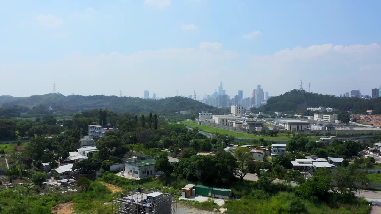 鸟瞰图的城市景观在深圳城市，中国视频素材