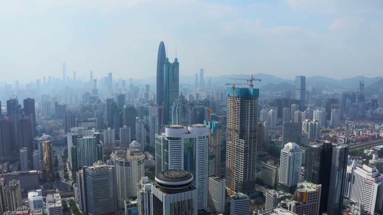 中国深圳市区鸟瞰图视频素材