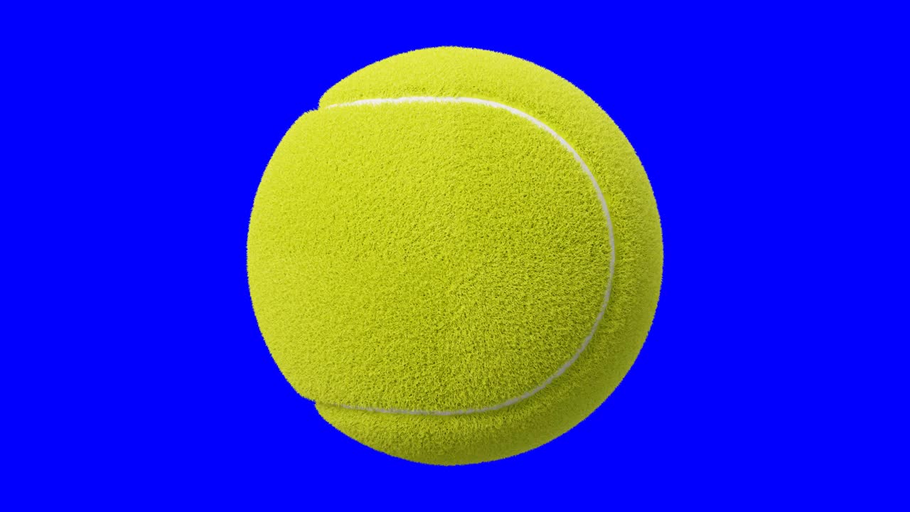 蓝色色度键上的网球。视频素材