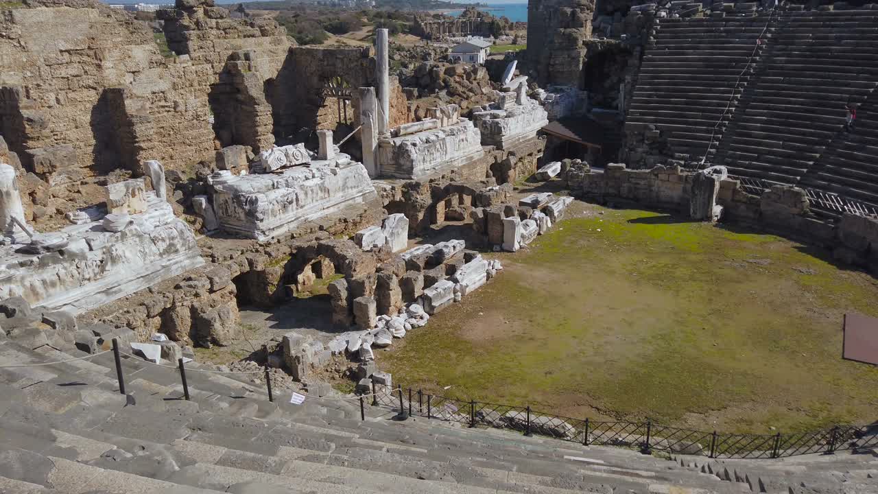 土耳其安塔利亚的古代侧圆形剧场视频素材