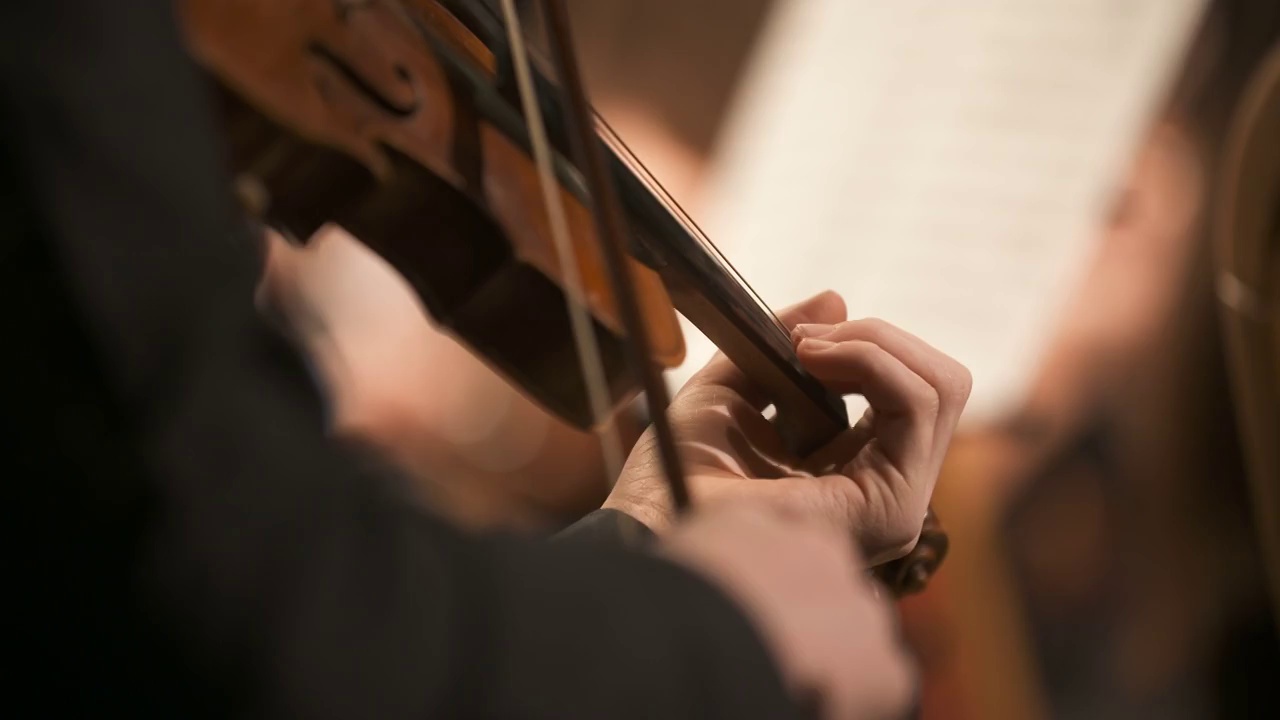 在音乐会上演奏小提琴的音乐家视频素材