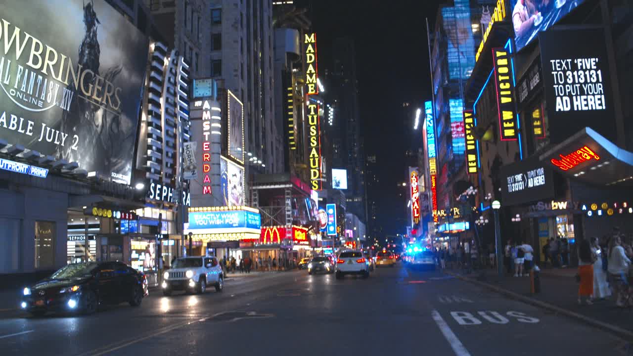 时代广场，剧院区，曼哈顿的夜晚视频素材