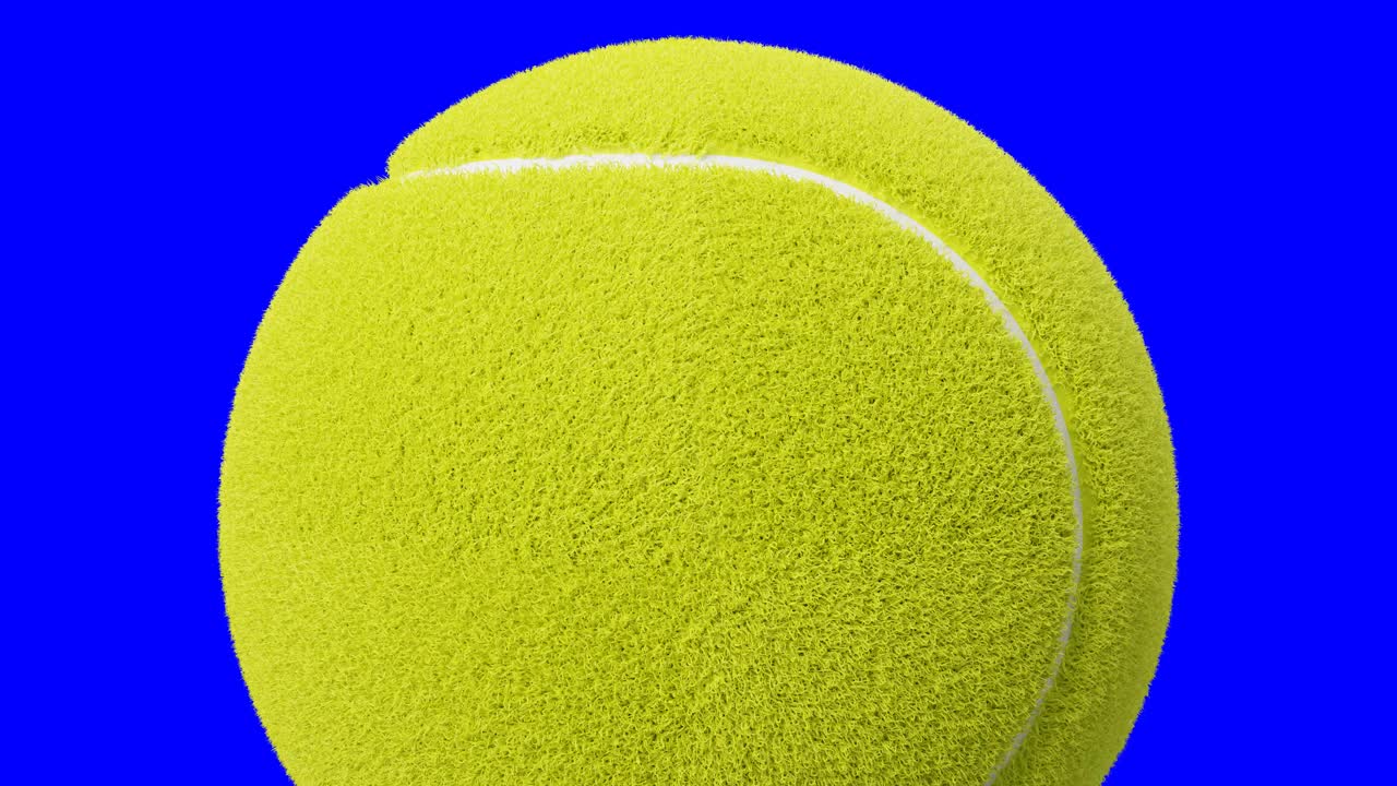 蓝色色度键上的网球。视频素材