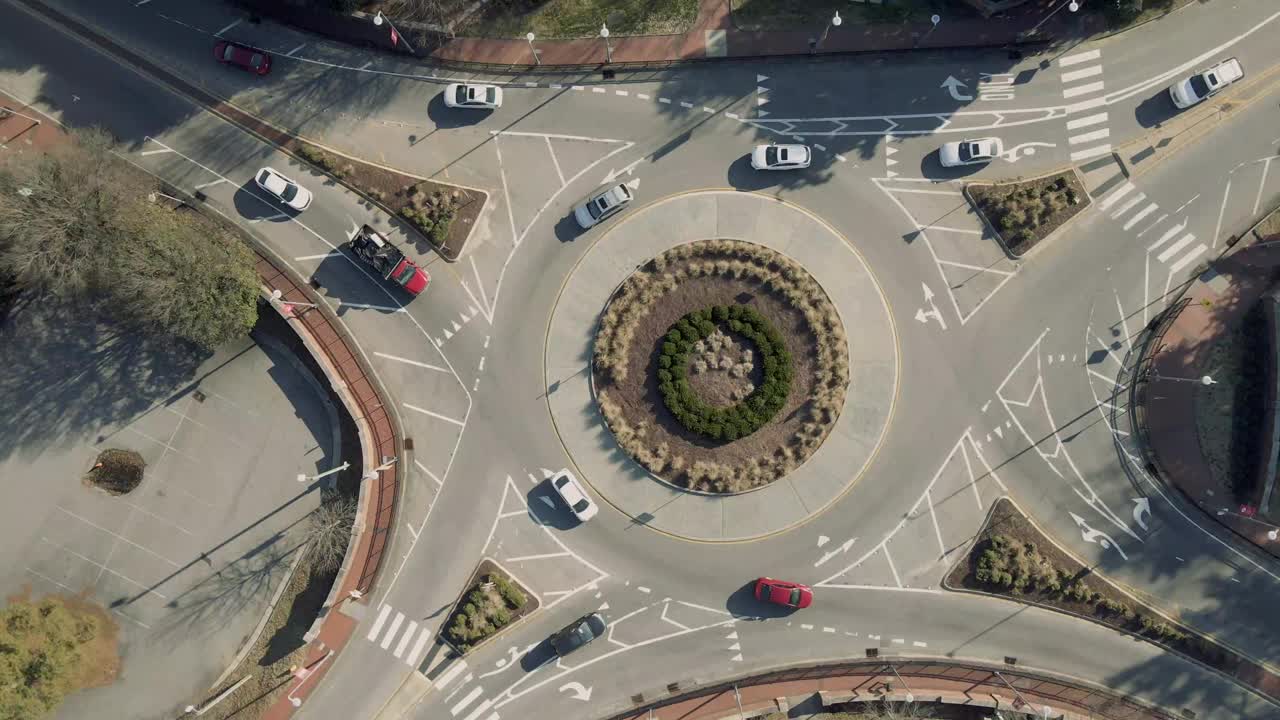 环形交叉路口视频素材