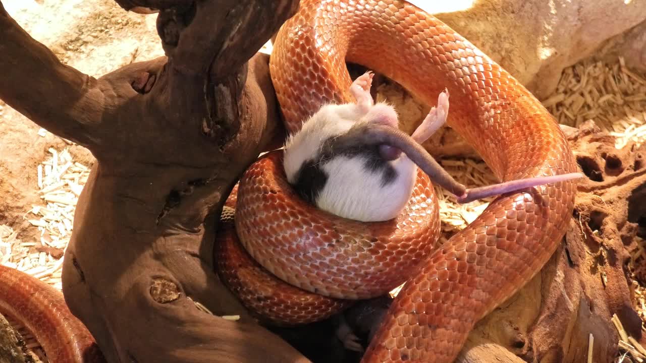 玉米蛇吃视频素材