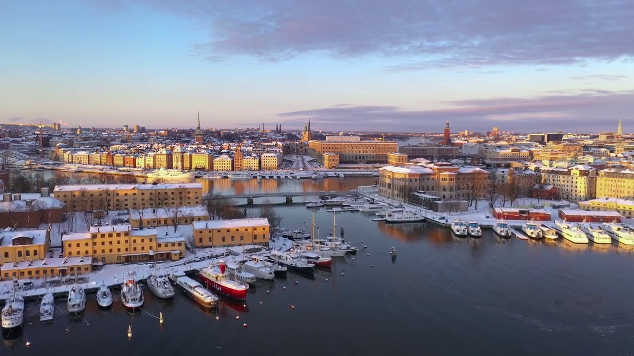 美丽的斯德哥尔摩，瑞典的首都视频素材