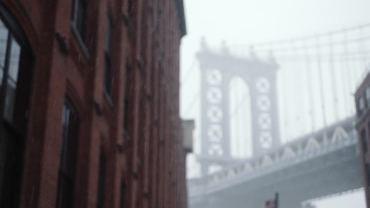布鲁克林大桥上的雪视频下载