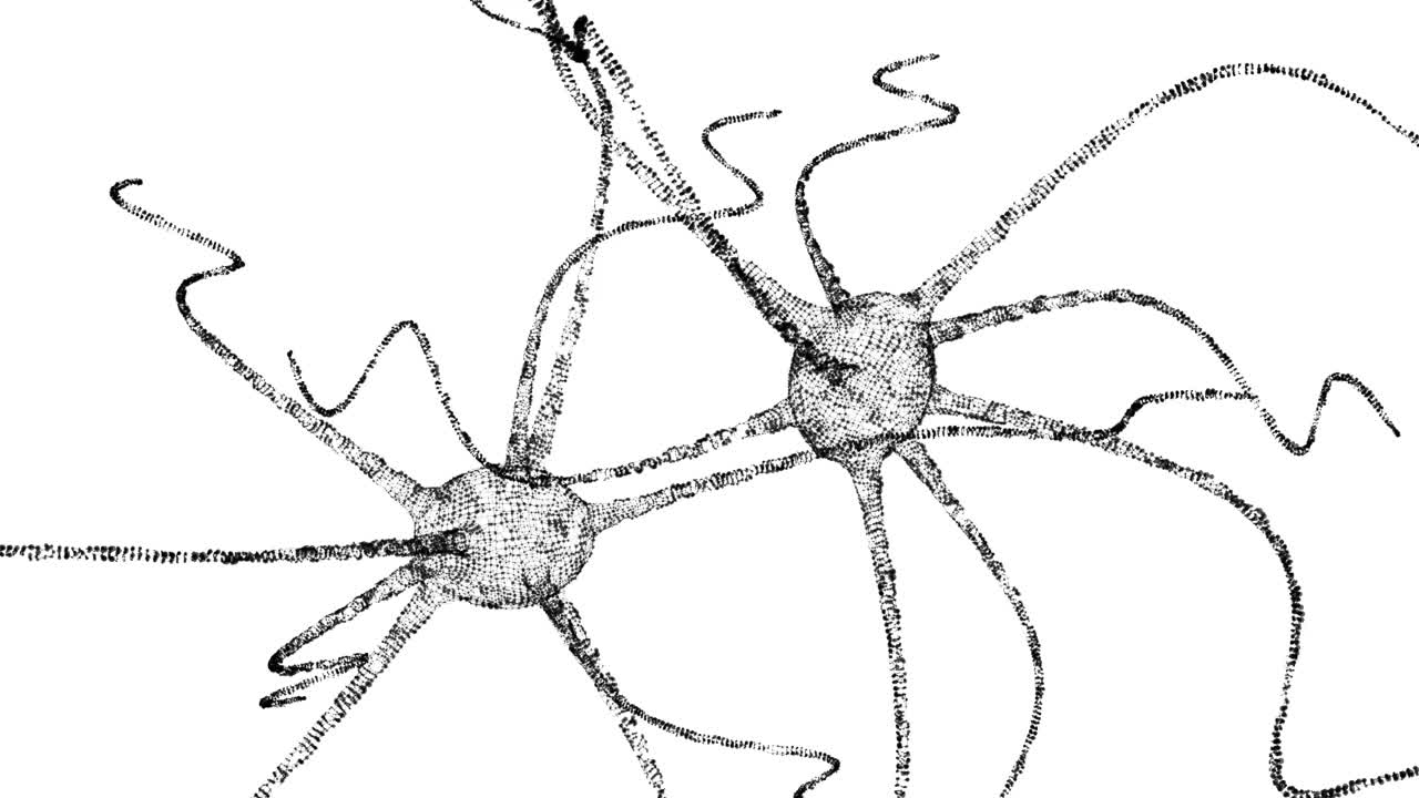 神经元系统线框有点和线。科学的医疗保健理念视频下载