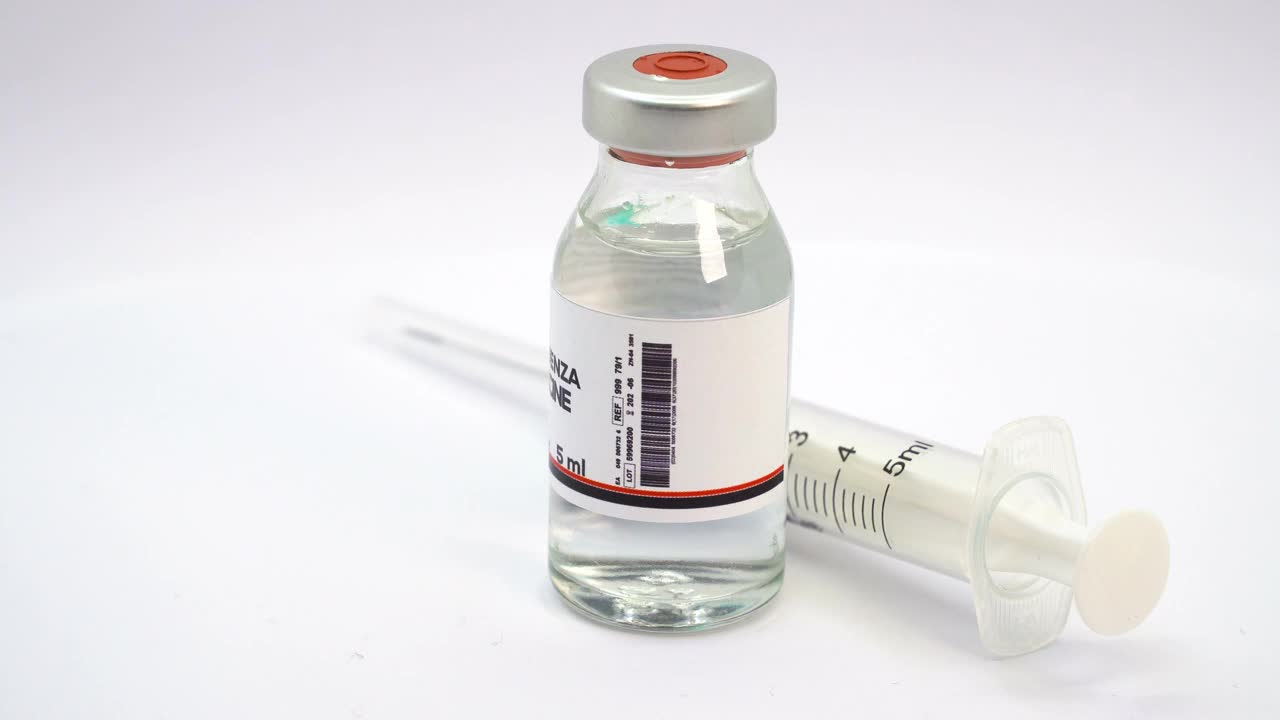 流感疫苗及注射器视频下载