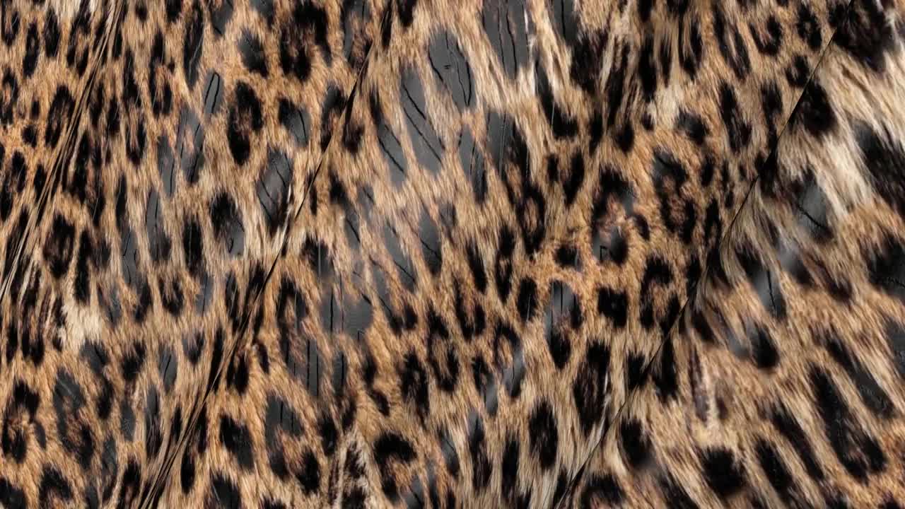 运动中的豹的带斑点的皮肤。视频素材