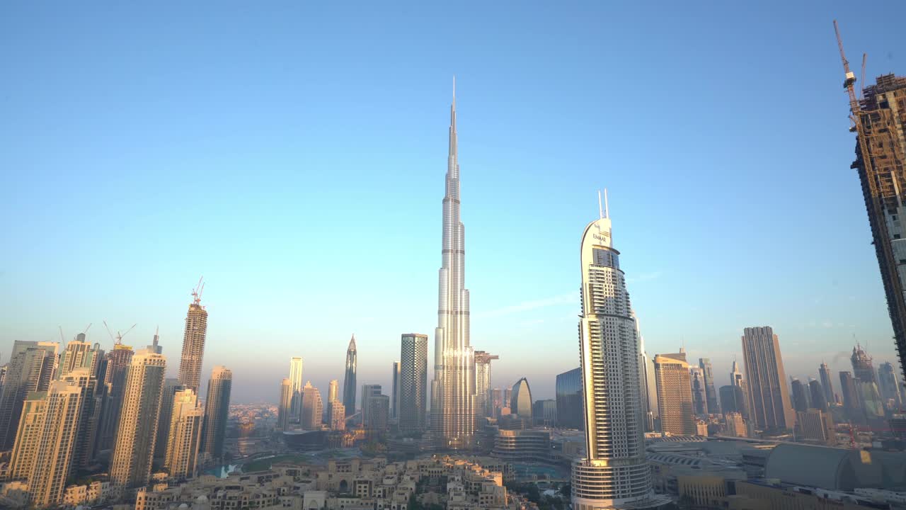 WS HA 4K迪拜天际线的高架视图视频下载