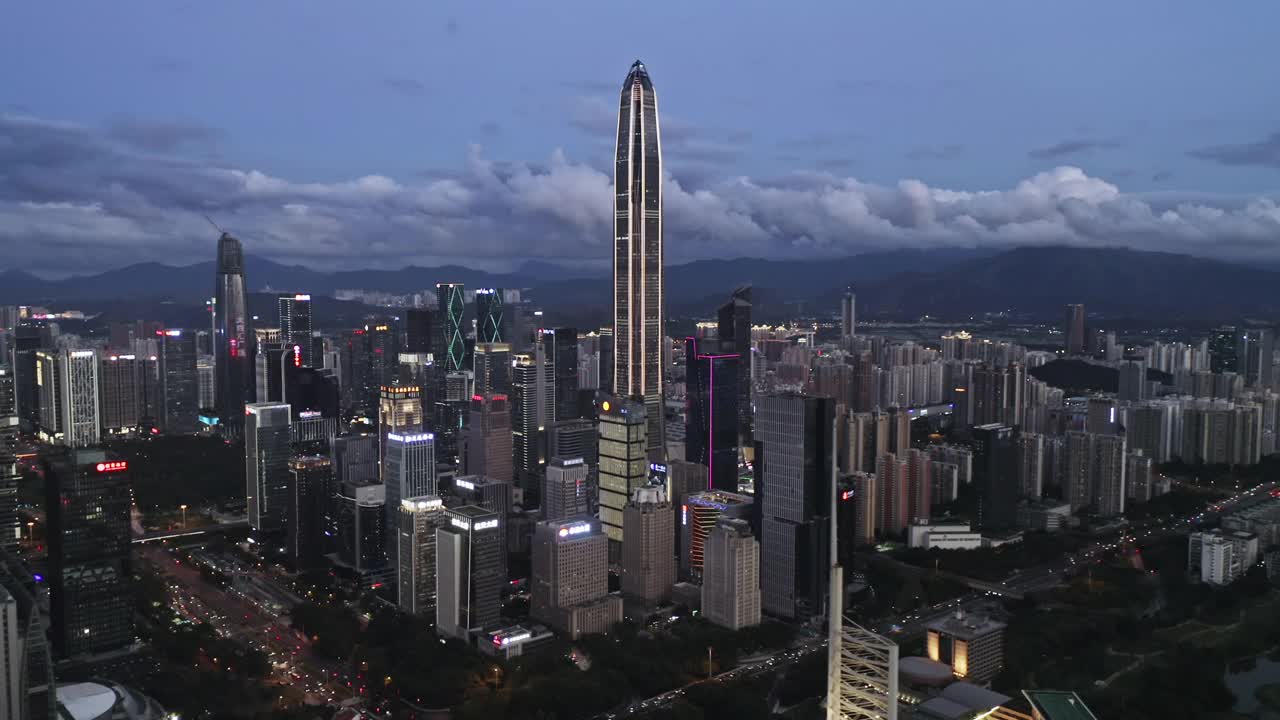 航拍深圳夜景视频素材