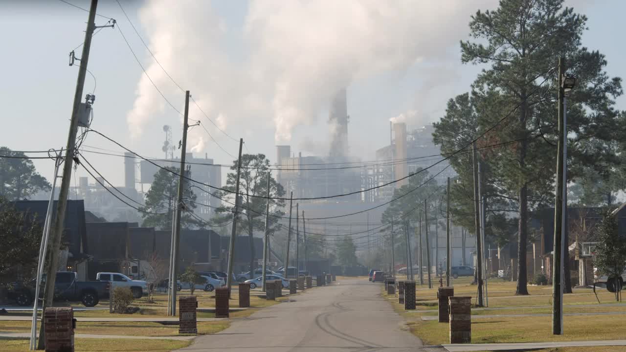 家庭和发电厂的烟雾视频下载