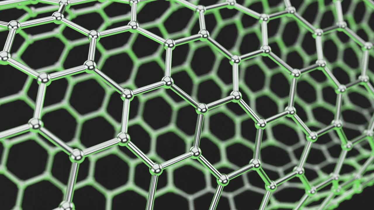 石墨烯纳米结构。21世纪的高端材料视频下载