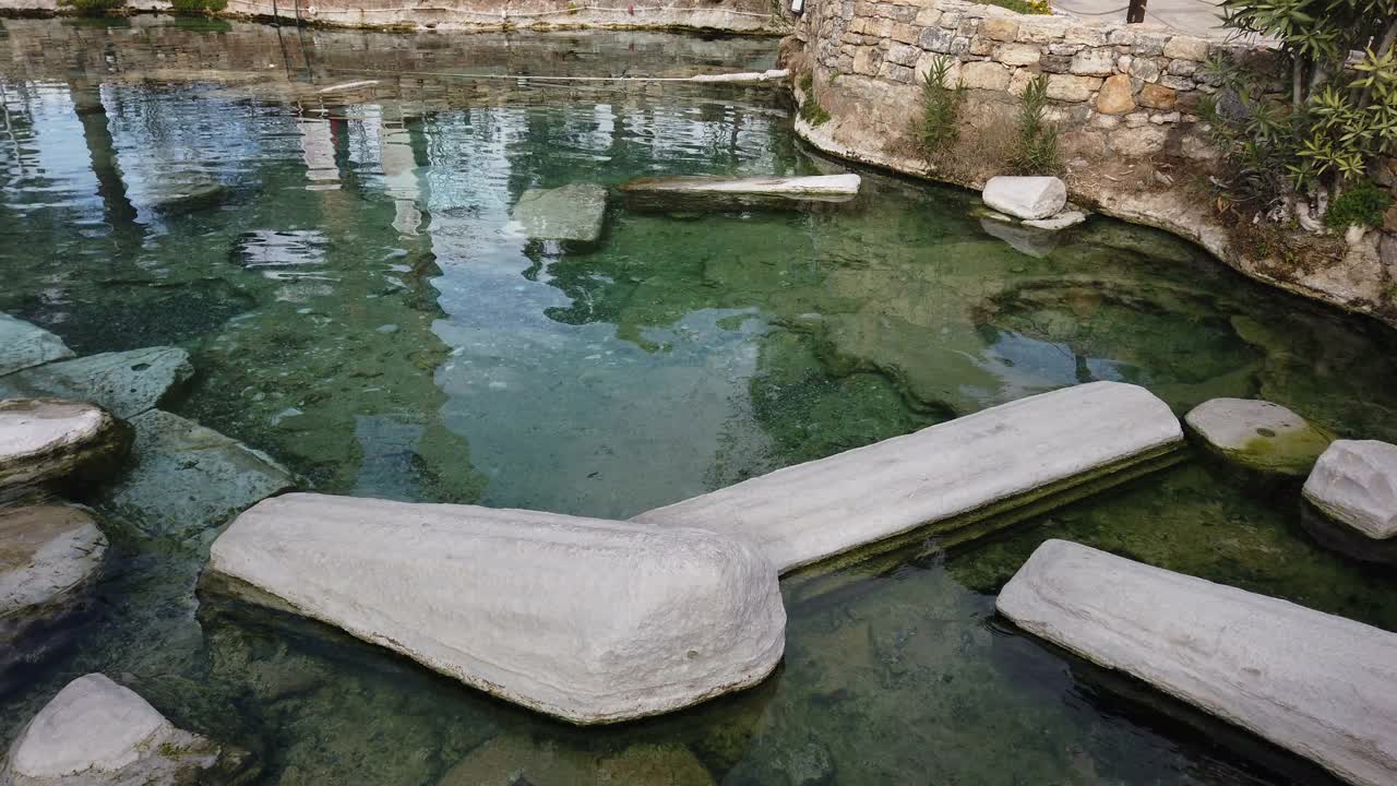 土耳其Pamukkale的克利奥帕特拉古水池视频素材