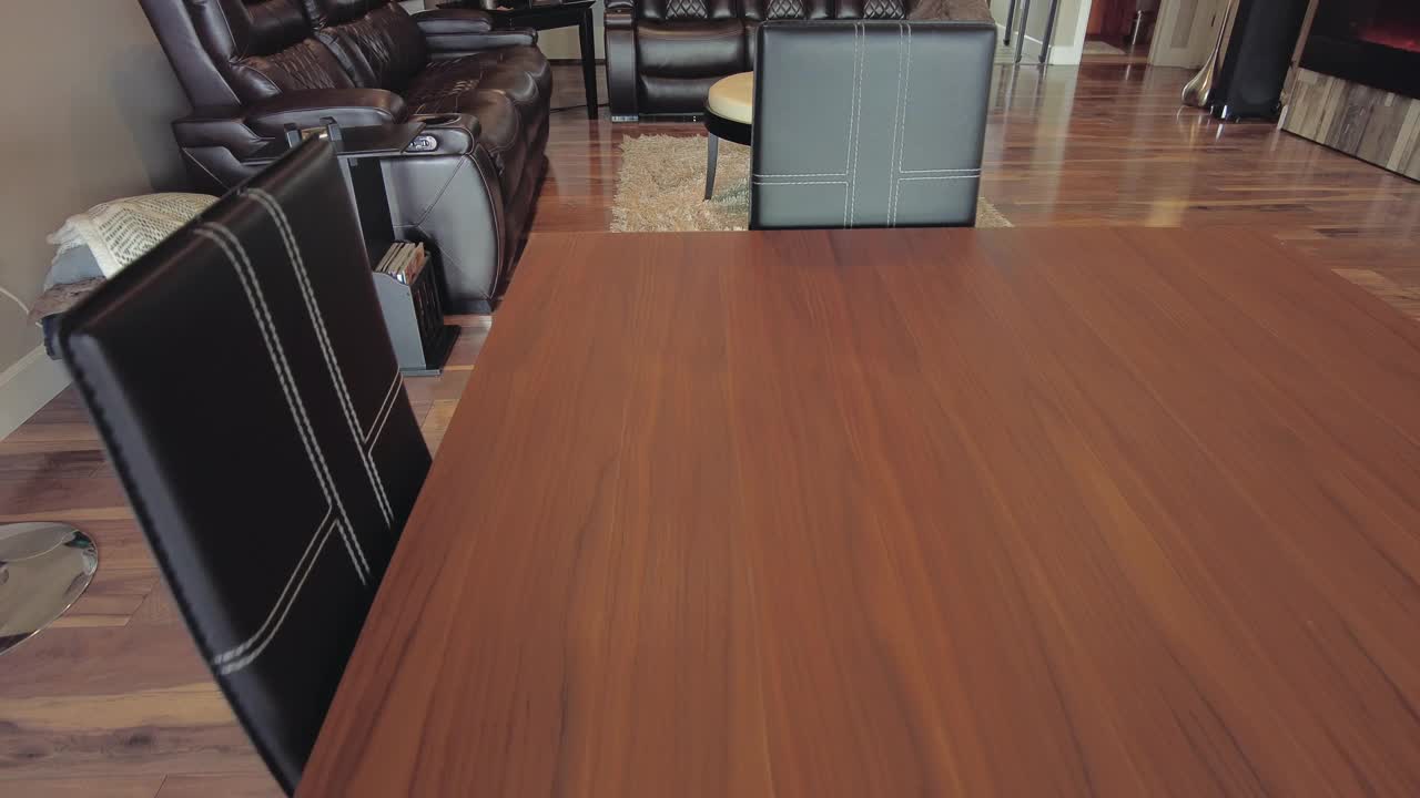 现代设计空餐厅桌子4k视频视频素材