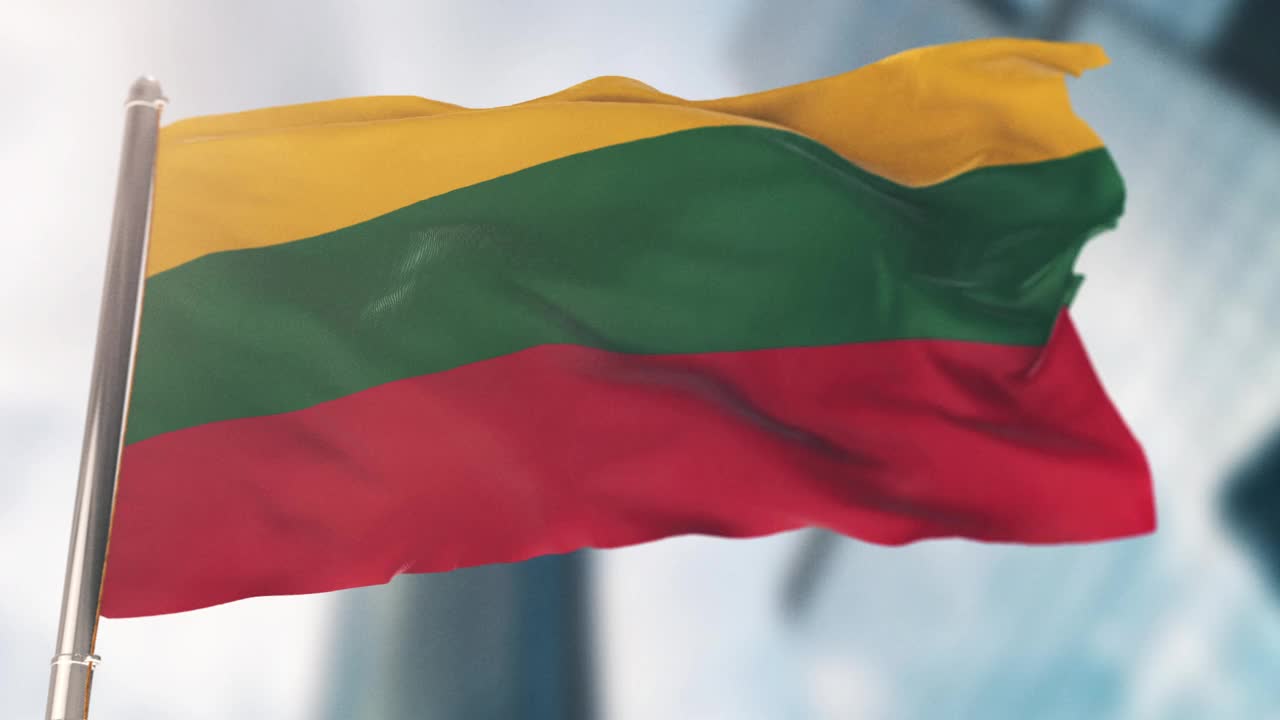 立陶宛国旗。慢动作视频素材