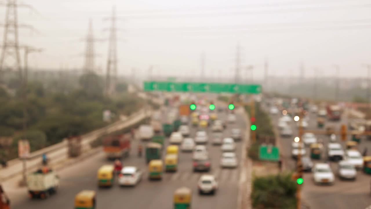 都市风景,新德里,德里,云景视频素材
