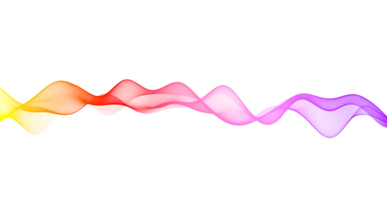 抽象波浪线(4k循环)。彩虹视频素材
