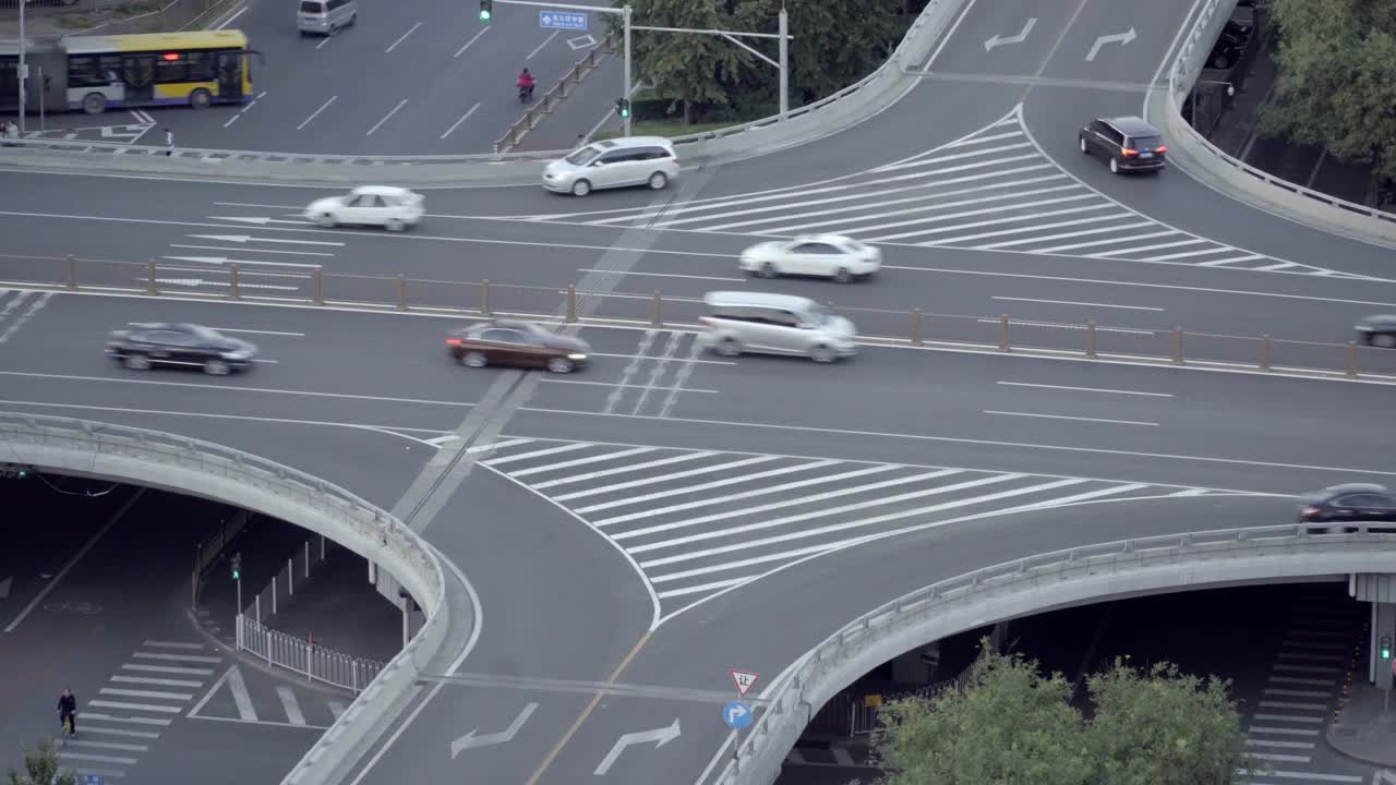 北京高架桥的高角度视图视频素材