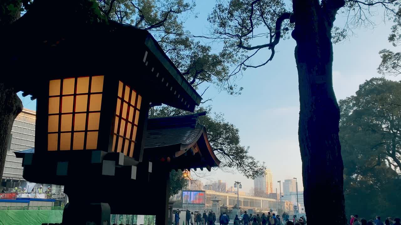 明治神宫入口鸟居门视频下载