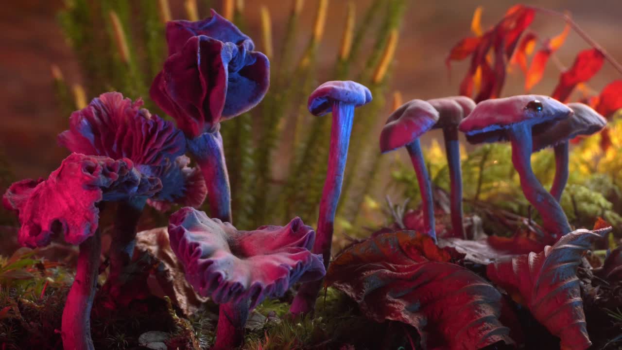 童话森林中的蘑菇视频下载