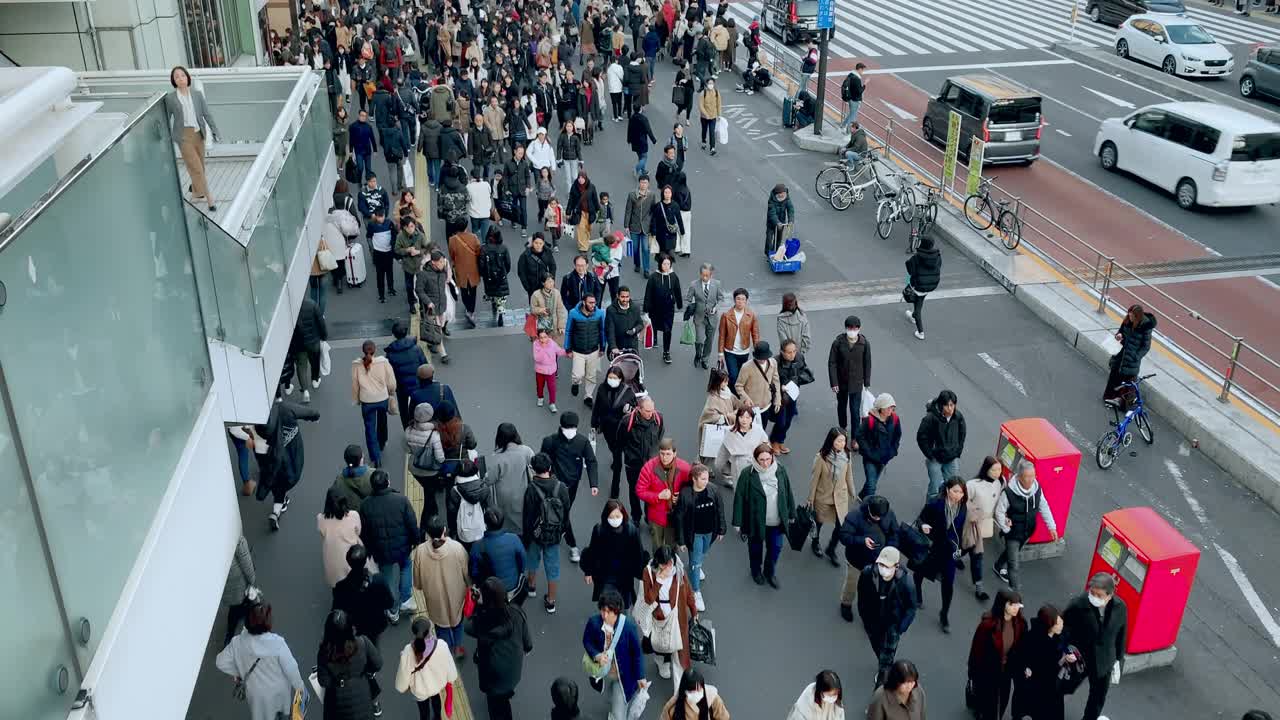 新宿JR站-新宿街视频下载