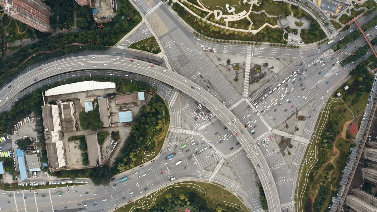 城市交通的无人机视图视频素材