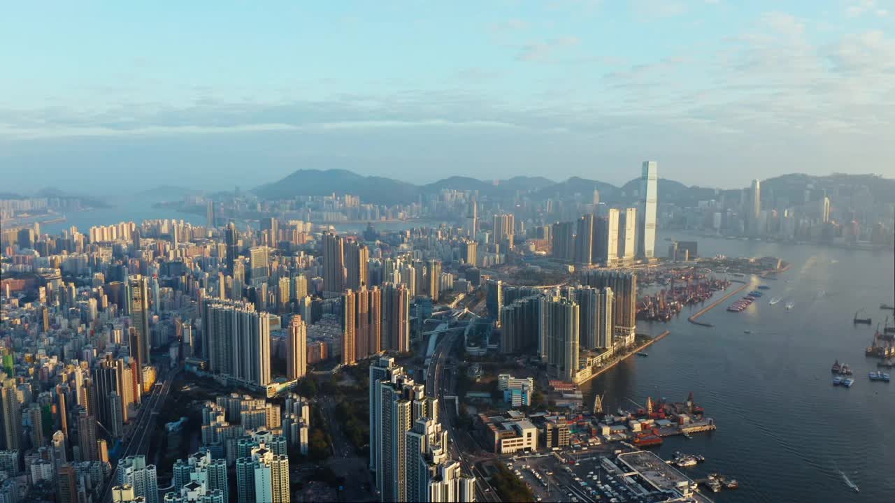 中国香港的鸟瞰图视频素材