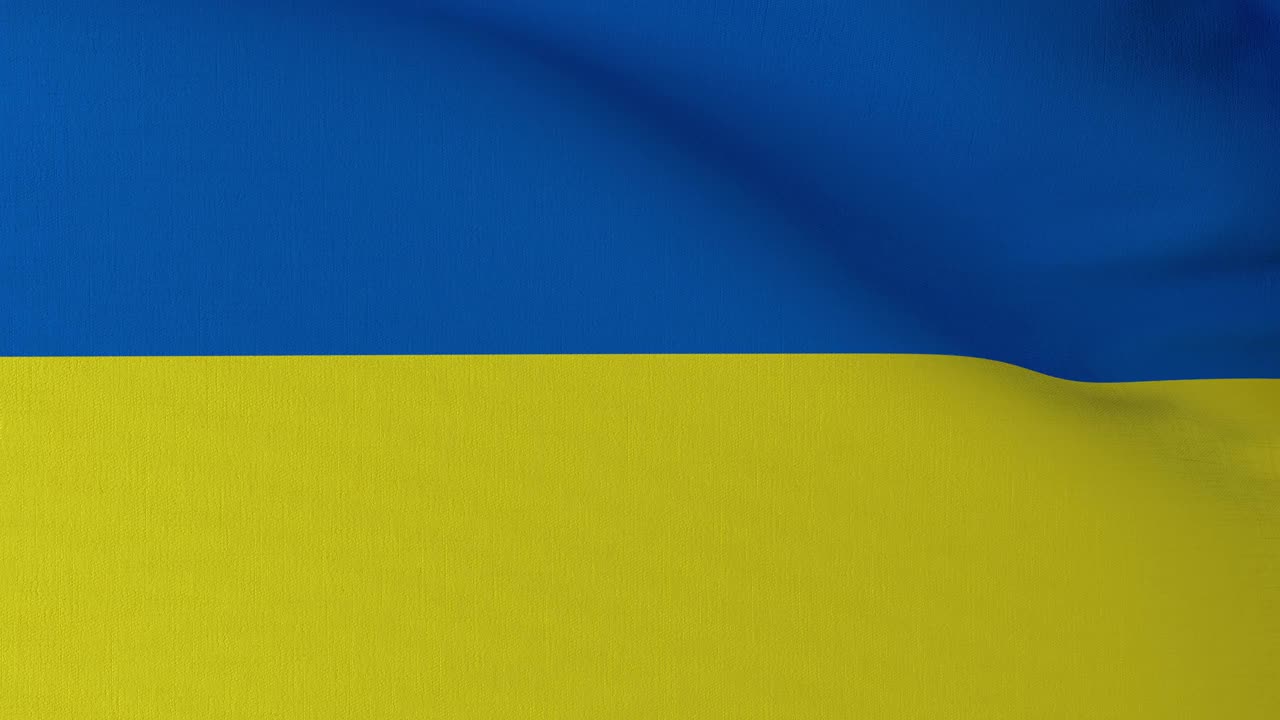 乌克兰国旗飘扬。视频素材