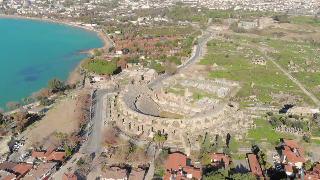 土耳其安塔利亚的赛德鸟瞰图视频素材