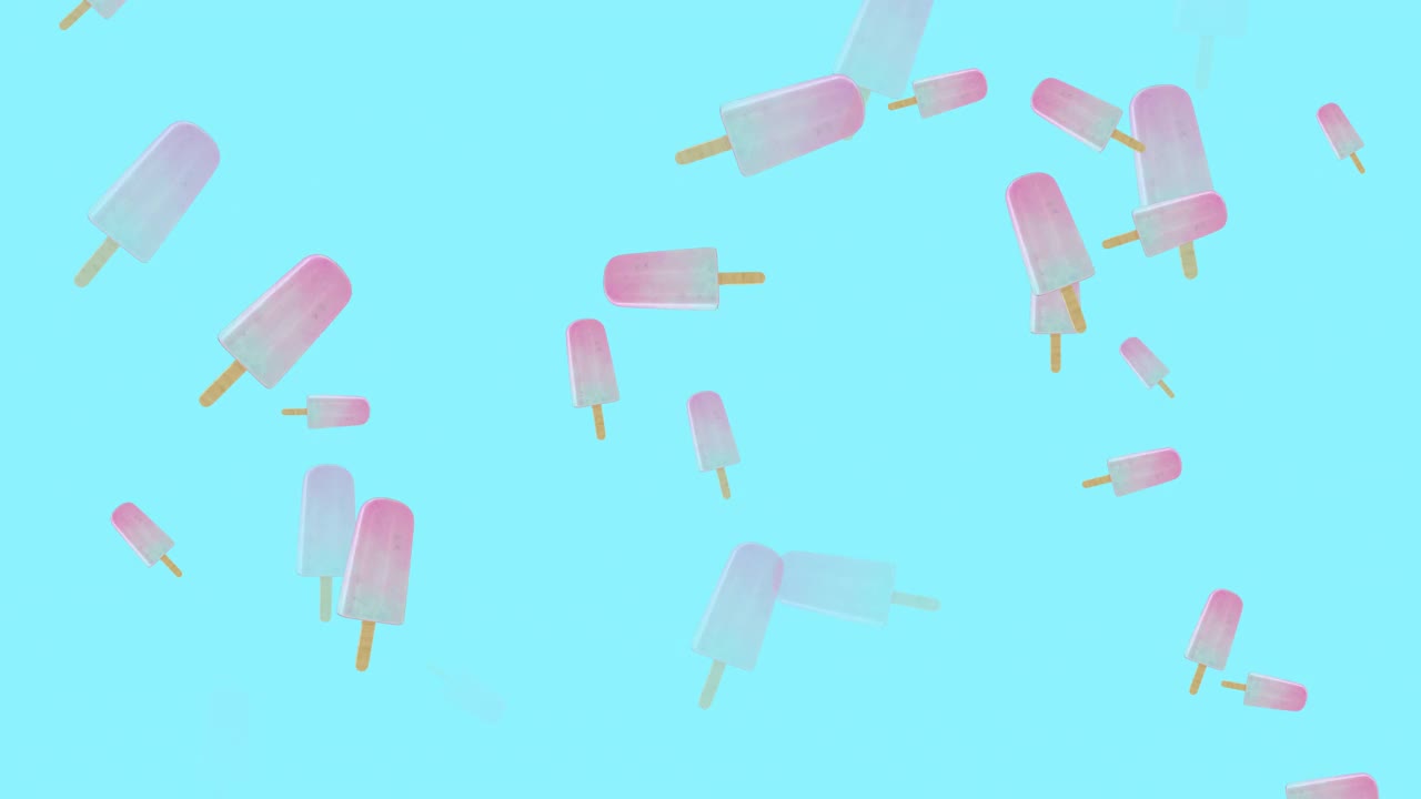 雪糕棒，暑假旅游概念动画，4K可循环抽象背景视频下载