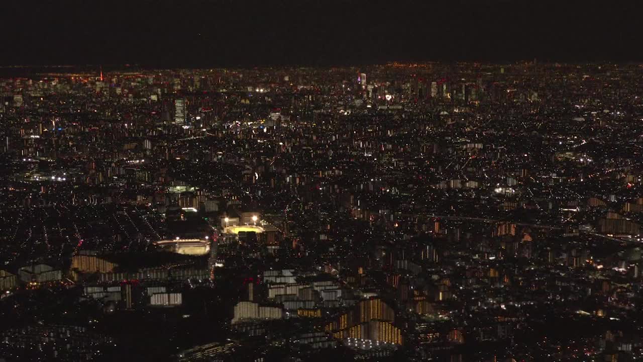 空中，东京的夜晚，日本视频下载