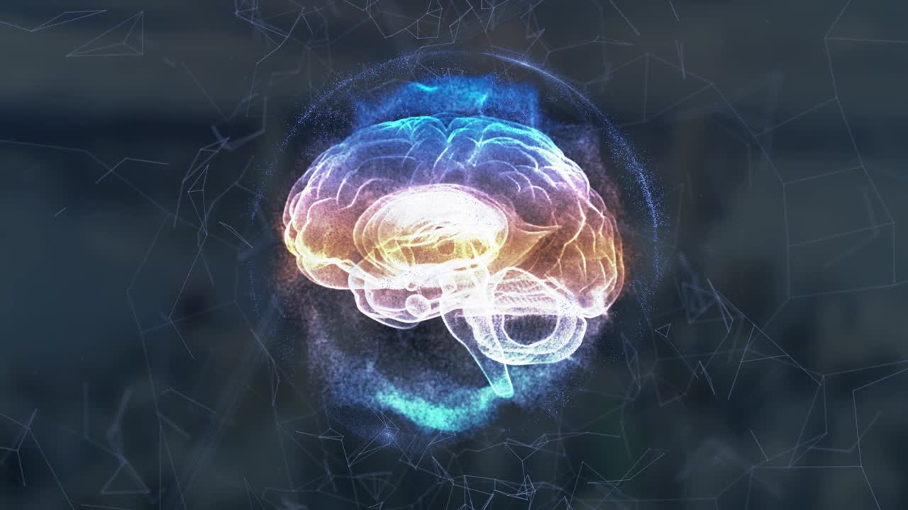 数字大脑的概念。未来科技动画，人工智能深度学习计算机机器视频素材