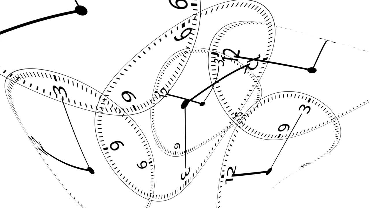 旋转变形手表的抽象动画。视频下载