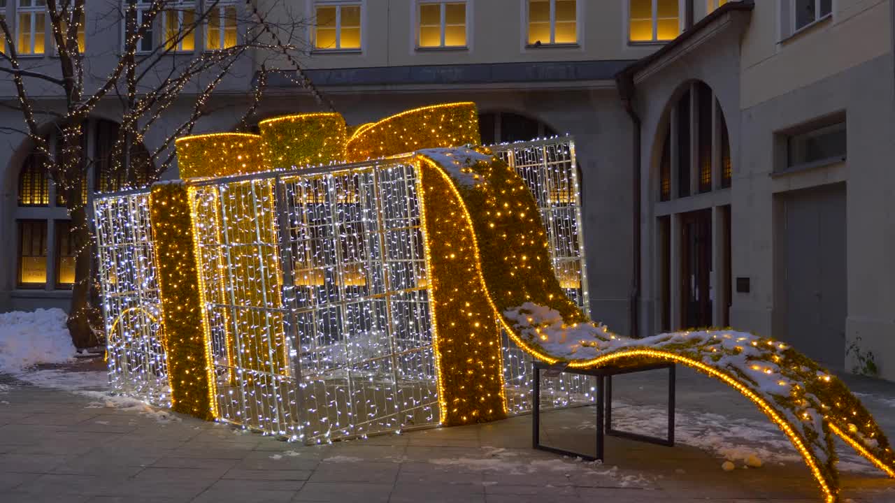 德国巴伐利亚州慕尼黑的圣诞灯饰视频下载