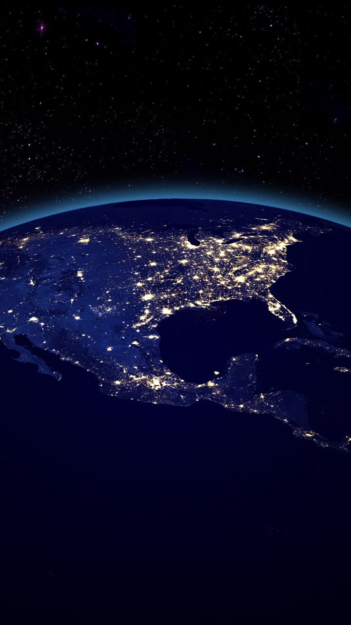 从太空看北美的城市灯光视频素材