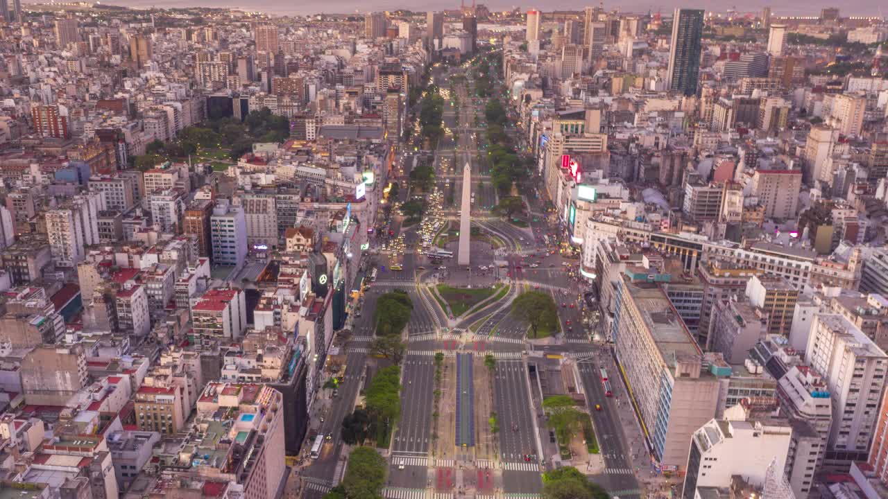 阿根廷布宜诺斯艾利斯，微中心，延时航拍视频素材