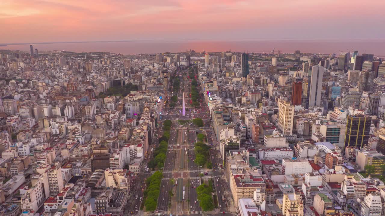 阿根廷布宜诺斯艾利斯，微中心，延时航拍视频素材