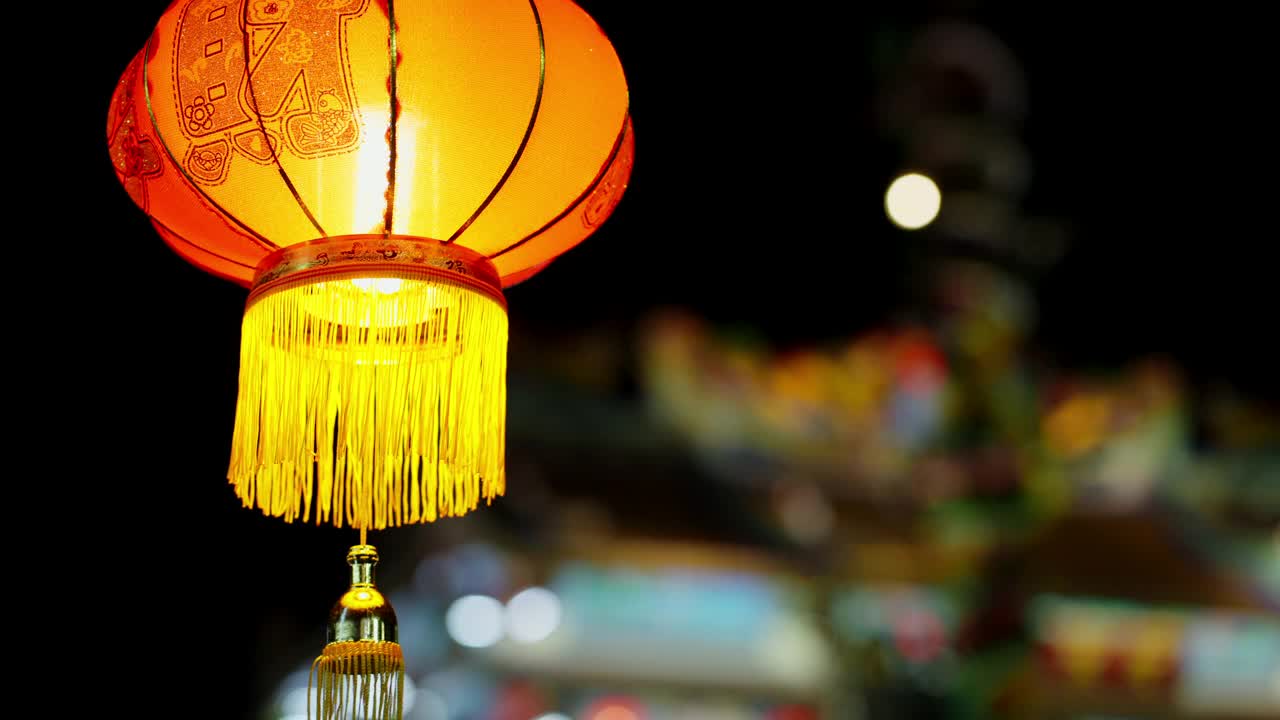 中国的灯笼和舞龙在中国新年。视频购买