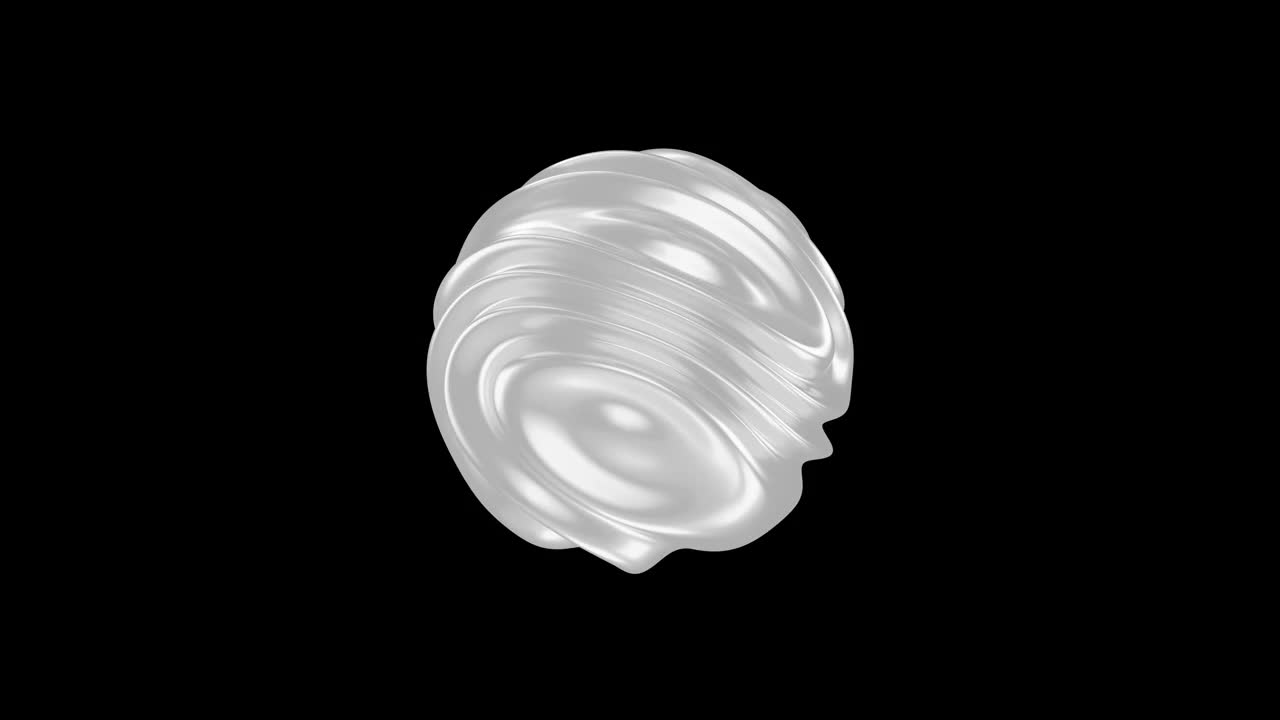 3D白波球。光滑抽象的液体形状。视频下载