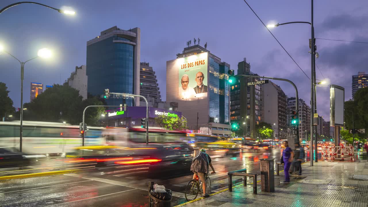 布宜诺斯艾利斯，阿根廷，巴勒莫，时光流逝街的水平视频素材