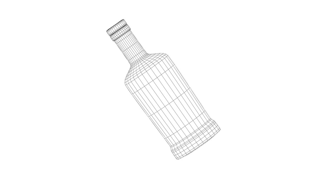 3D模型的酒瓶为酒精饮料视频下载